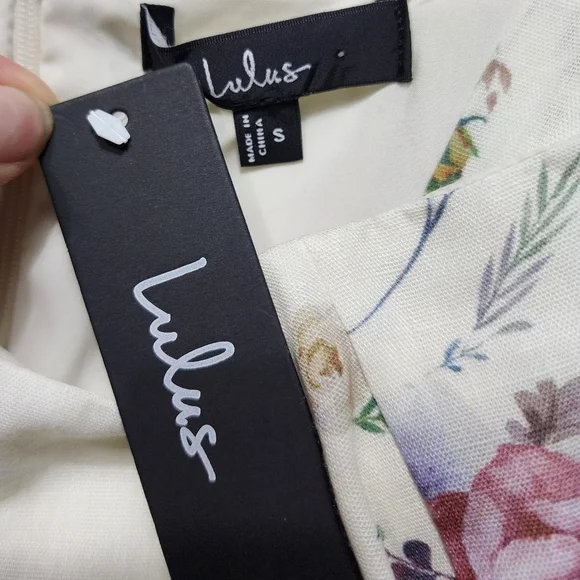 Lulus Sunny Posture Ivory Floral Sleeveless Midi Dress S Wedding Party Vacation - Picture 10 of 10